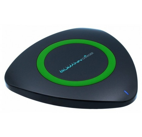 Qumann QWC-01 Wireless Delta Qi Charger Black/Green ring 50513 Беспроводное зарядное устройство  QUMANN - chudovo-experts.ru – фото 1