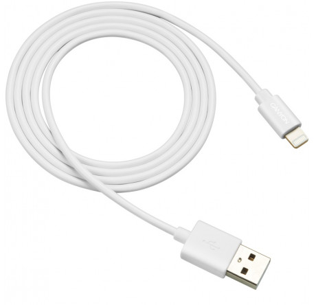 Canyon CNS-MFICAB01W Ultra-compact MFI Cable, certified by Apple, 1M length, 2.8mm , White co Кабель CANYON - chudovo-experts.ru – фото 1