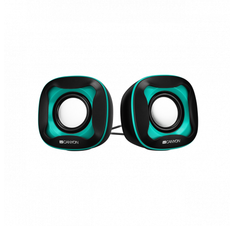 Canyon USB 2.0 Speaker black+light blue 7472C 2*3W 4 Ohm ABS 1.2m cable with USB2.0 & 3.5mm  Колонки CANYON - chudovo-experts.ru – фото 1