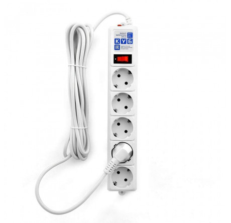 Сетевой фильтр Power Cube SPG-B-15-WHITE 5,0 м 5 розеток белый 1 Power Cube - chudovo-experts.ru – фото 1