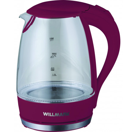 Чайник Willmark WEK-1708G бордовый WILLMARK - chudovo-experts.ru – фото 1
