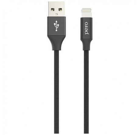 PERO DC-03 8-pin Lightning, 2А, 2м, черный Дата-кабель  PERO - chudovo-experts.ru – фото 1