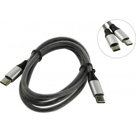 Deppa Alum USB Type-C - USB Type-C, алюминий/нейлон, USB 2.0, 3A, 1.2м, графит, Deppa 72248 Кабель  DEPPA - chudovo-experts.ru – фото 1