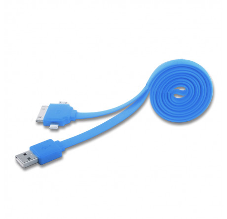 Harper CCH-401 blue Кабель USB на 3: microUSB + 30pin + Lightning; 0,3 м HARPER - chudovo-experts.ru – фото 1