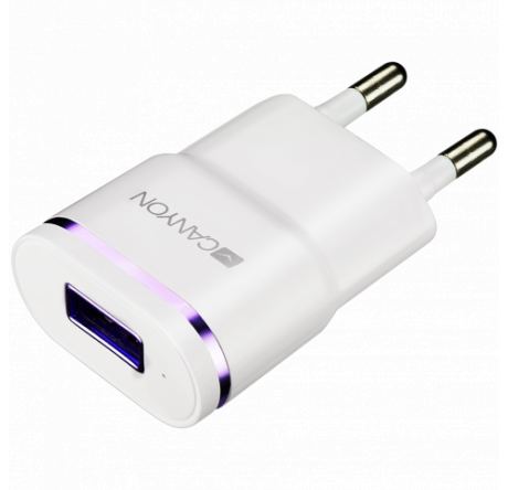 Canyon Universal 1xUSB AC charger (in wall) with over-voltage protection, plus light Адаптер питания CANYON - chudovo-experts.ru – фото 1