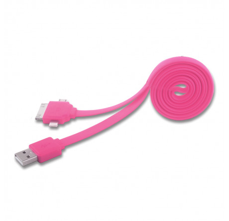 Harper CCH-401 pink Кабель USB на 3: microUSB + 30pin + Lightning; 0,3 м HARPER - chudovo-experts.ru – фото 1