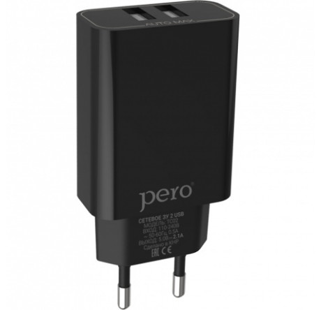 PERO TC02 2USB 2.1A черный СЗУ  PERO - chudovo-experts.ru – фото 1
