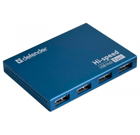 Defender USB Septima Slim USB2.0, 7портов,блок питания2A Разветвитель  Defender - chudovo-experts.ru – фото 1